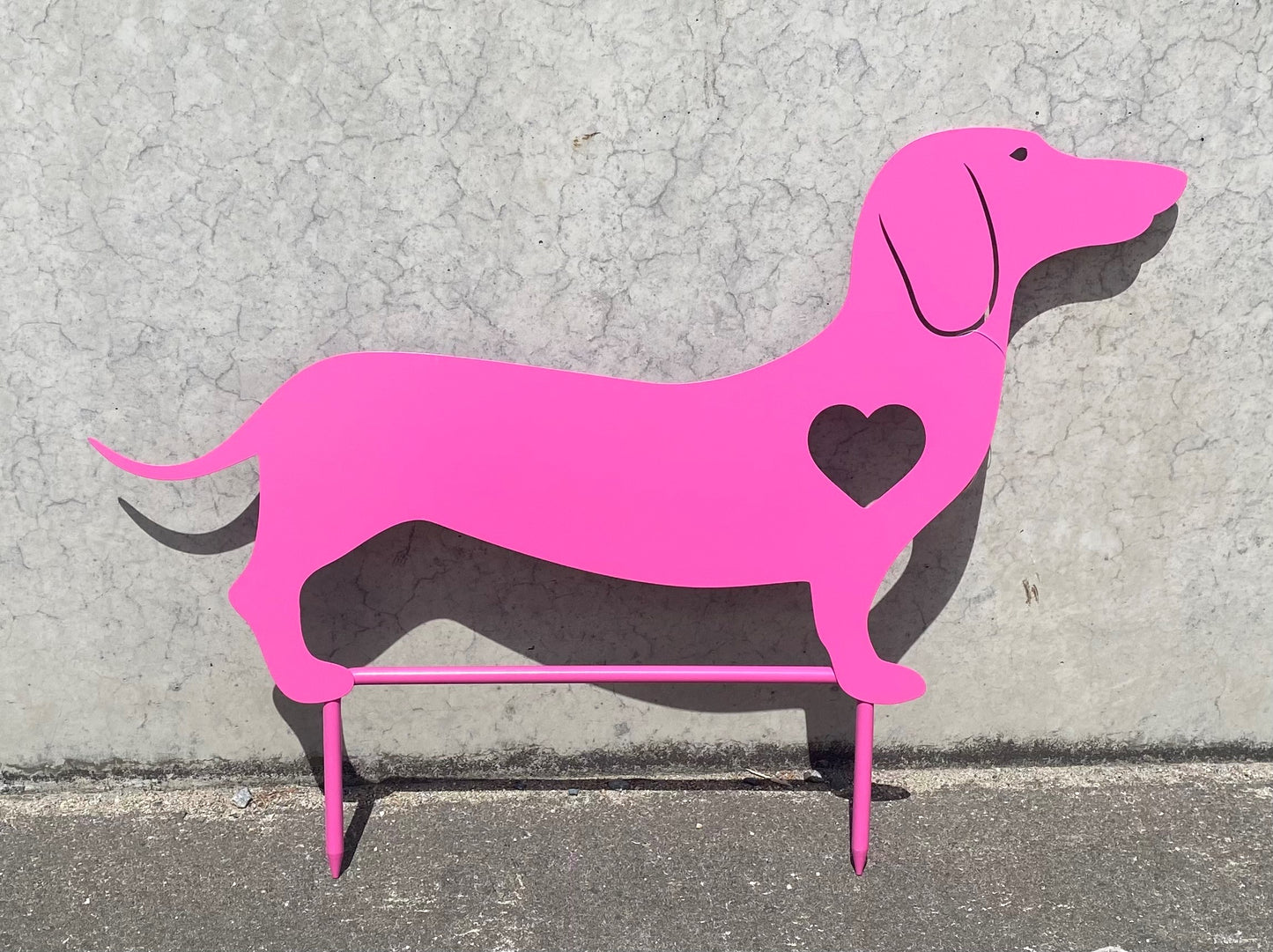 Dachshund Garden Stake: Pink