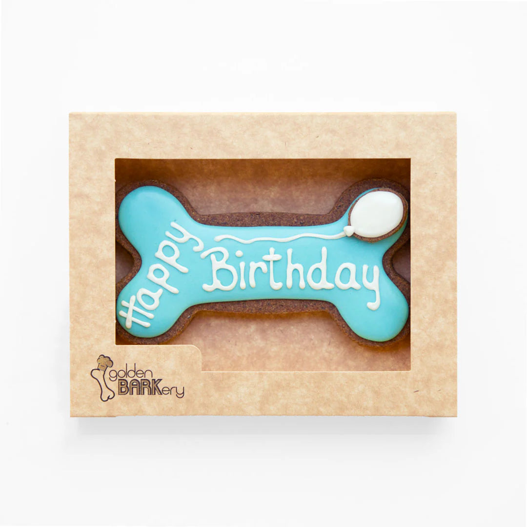 Golden Barkery: Happy Birthday Dog Bone - Blue