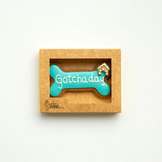 Golden Barkery: Happy Gotcha Day Dog Bone - Blue