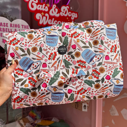 Deluxe Travel Mat: Farmers Market & Sunny Sunflowers