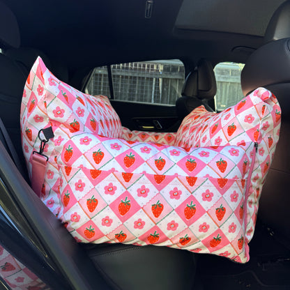 Deluxe Travel Car Bed: Strawberry Patch