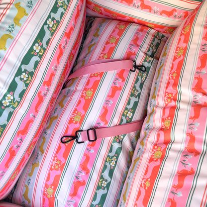 Deluxe Travel Car Bed: The Blooming Dachshund