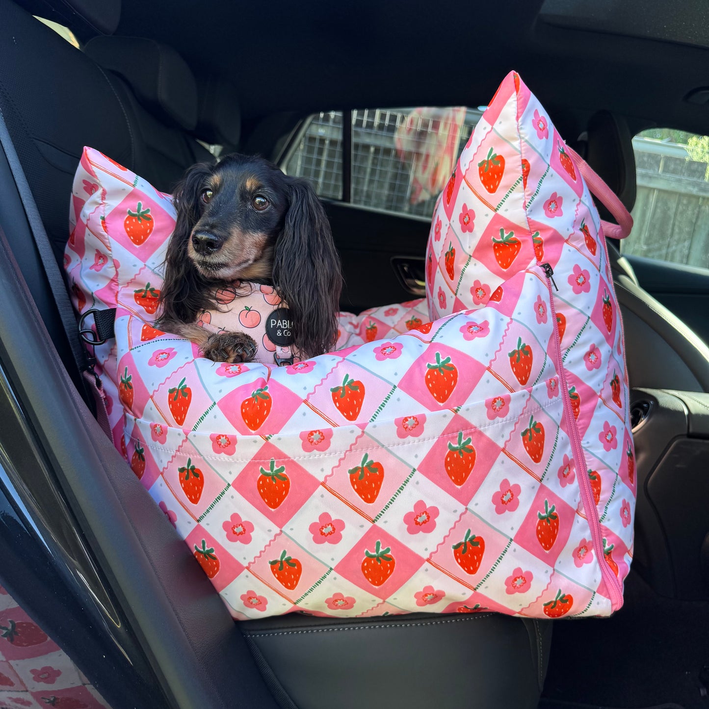 Deluxe Travel Car Bed: Strawberry Patch