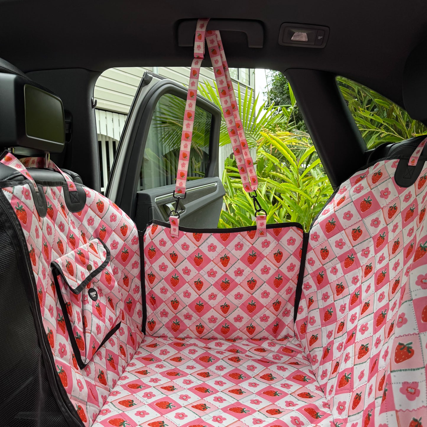 Strawberry Patch: Deluxe Hard Base Hammock Car Seat Cover