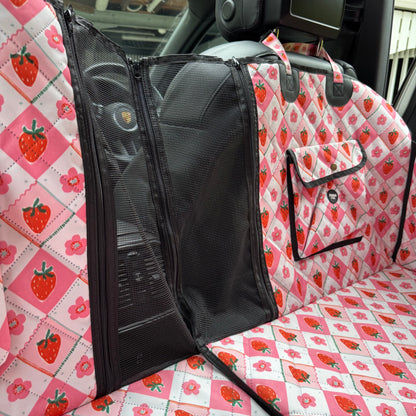 Strawberry Patch: Deluxe Hard Base Hammock Car Seat Cover