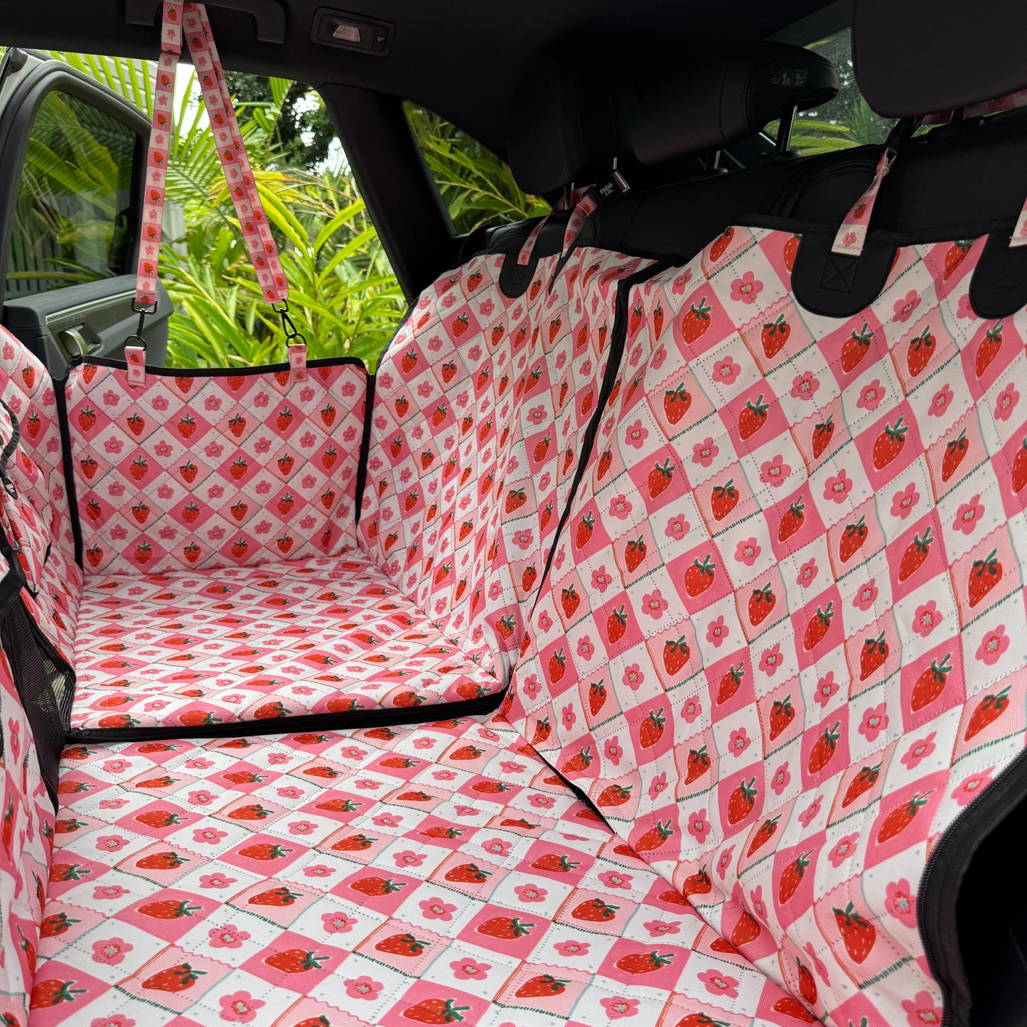 Strawberry Patch: Deluxe Hard Base Hammock Car Seat Cover