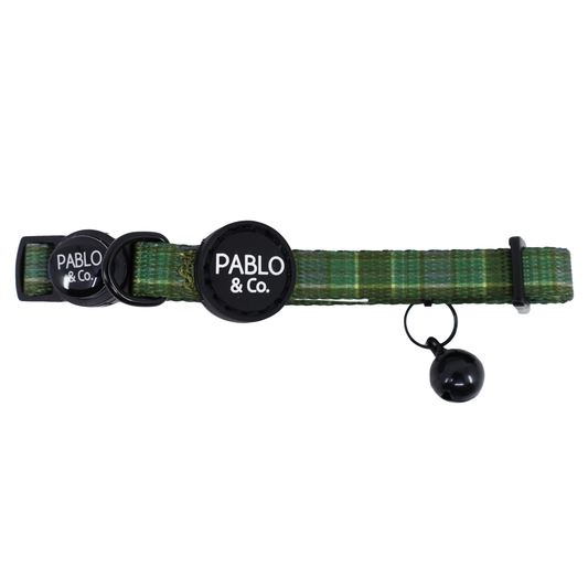 Green Plaid: Cat Collar