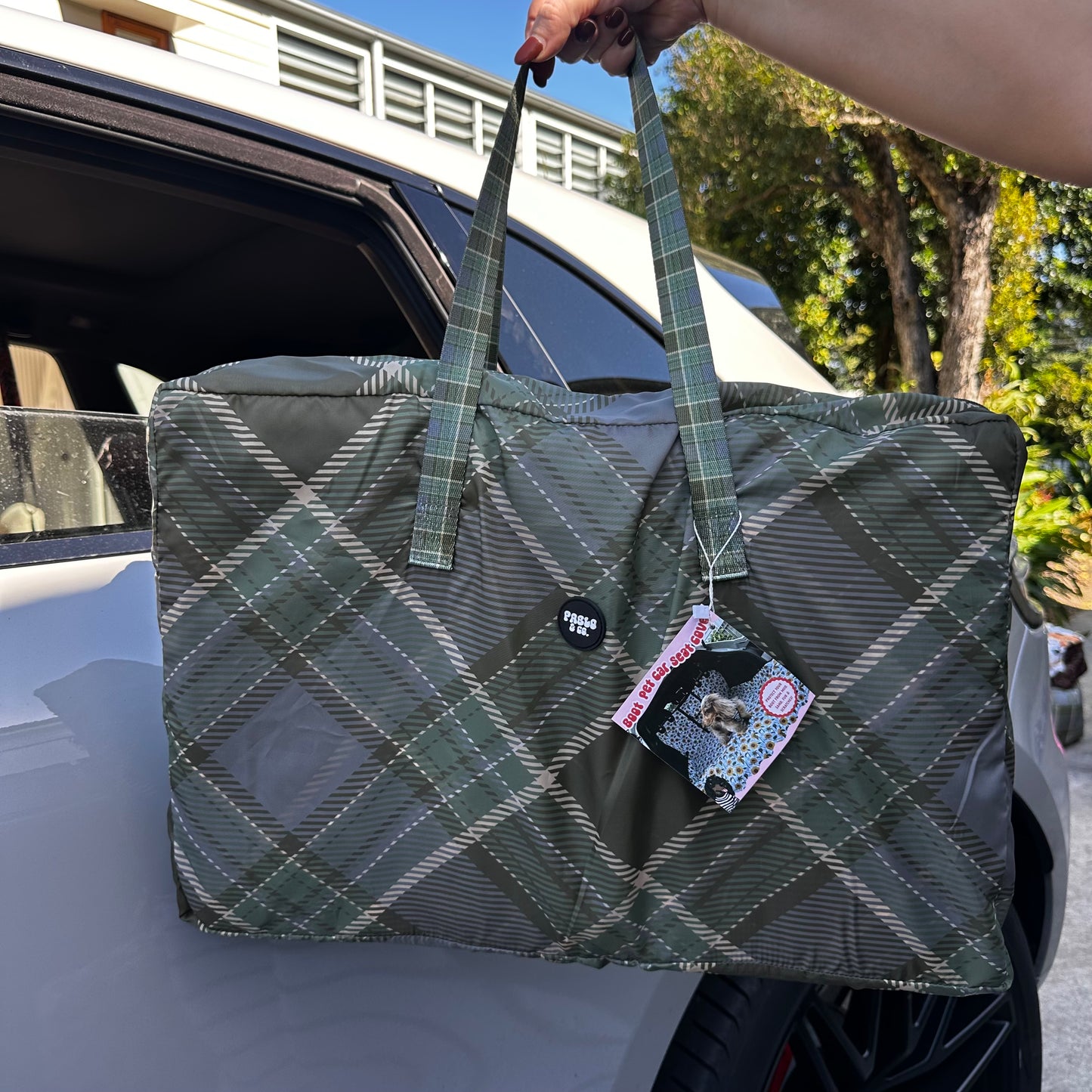 Green Plaid: Deluxe Car Boot Cover
