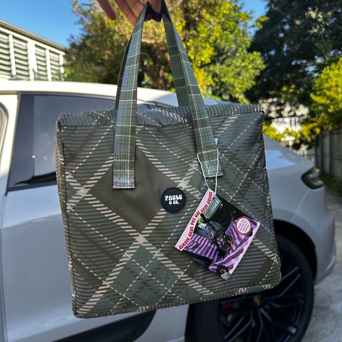 Green Plaid: Deluxe Single Car Seat Cover