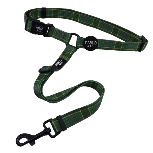 Green Plaid: Headrest Car Restraint