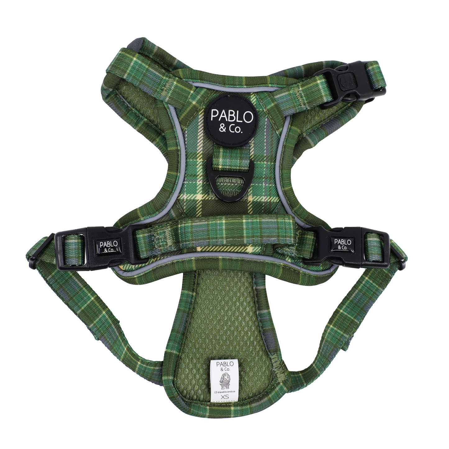 Green Plaid: No Pull Adventure Harness