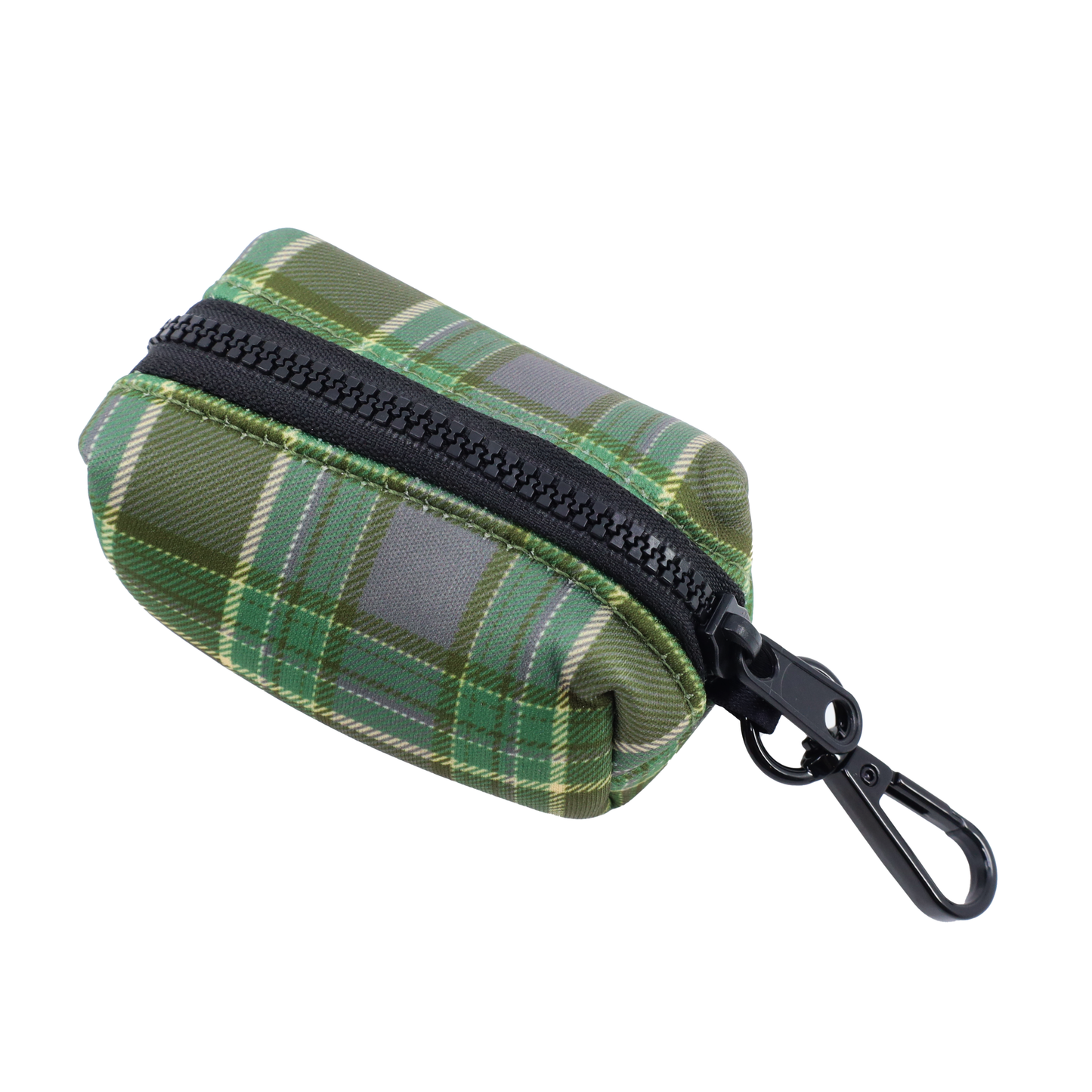 Green Plaid: Poop Bag Holder