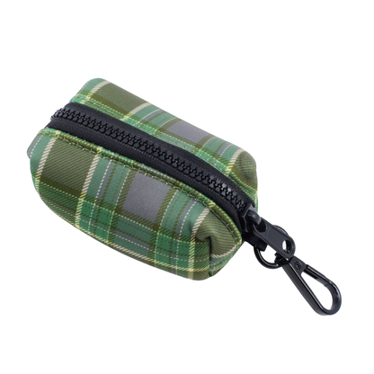 Green Plaid: Poop Bag Holder