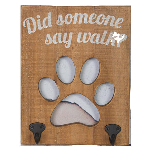 Wooden Brown Wall Hook: Did someone say walk?