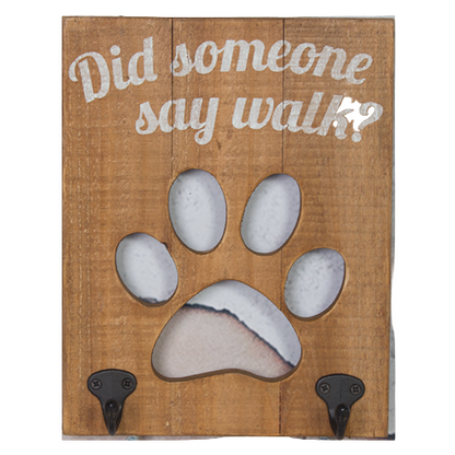 Wooden Brown Wall Hook: Did someone say walk?