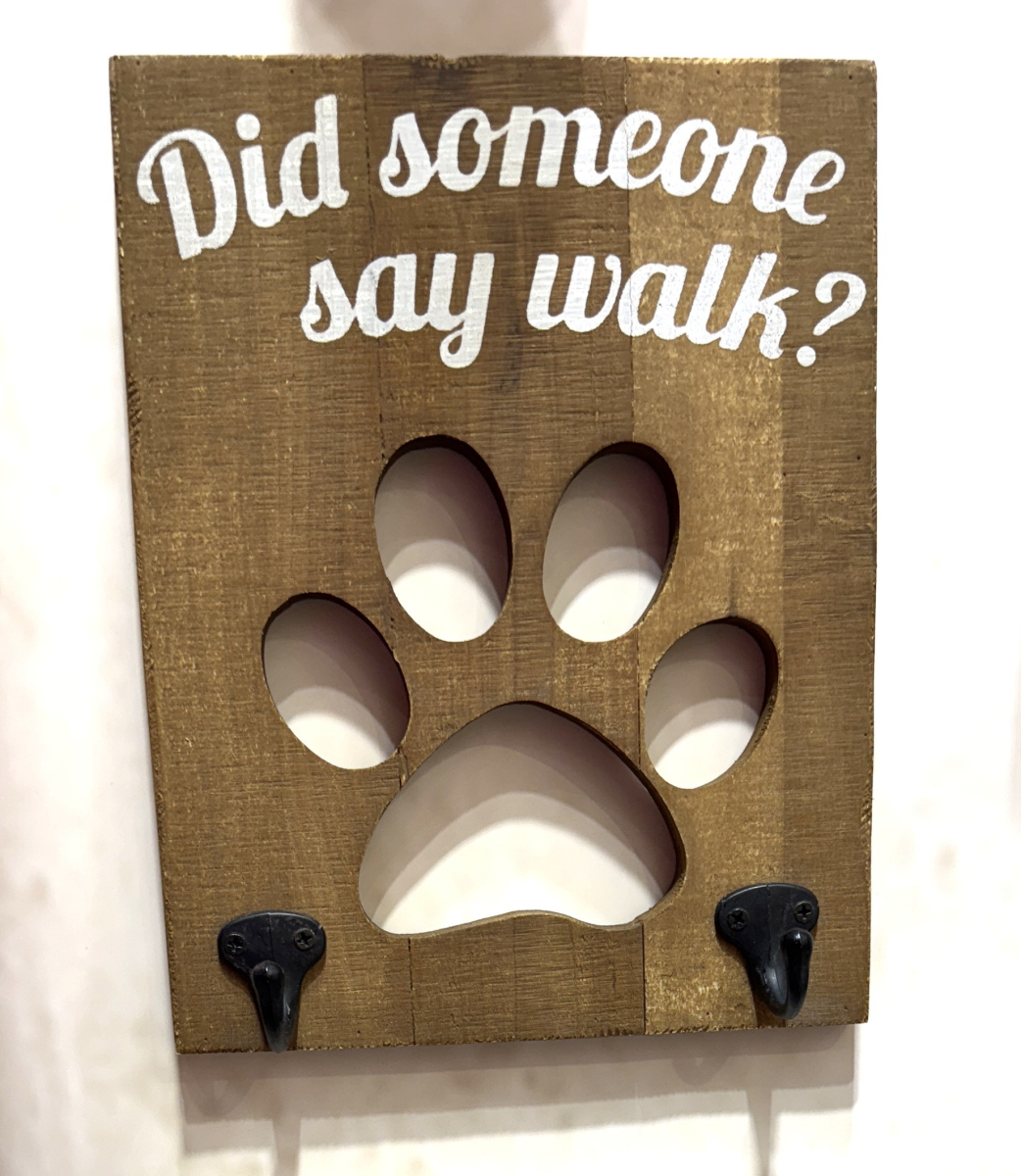 Wooden Brown Wall Hook: Did someone say walk?