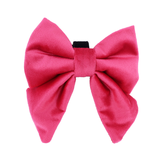 Hot Pink Velvet Sailor Bow Tie
