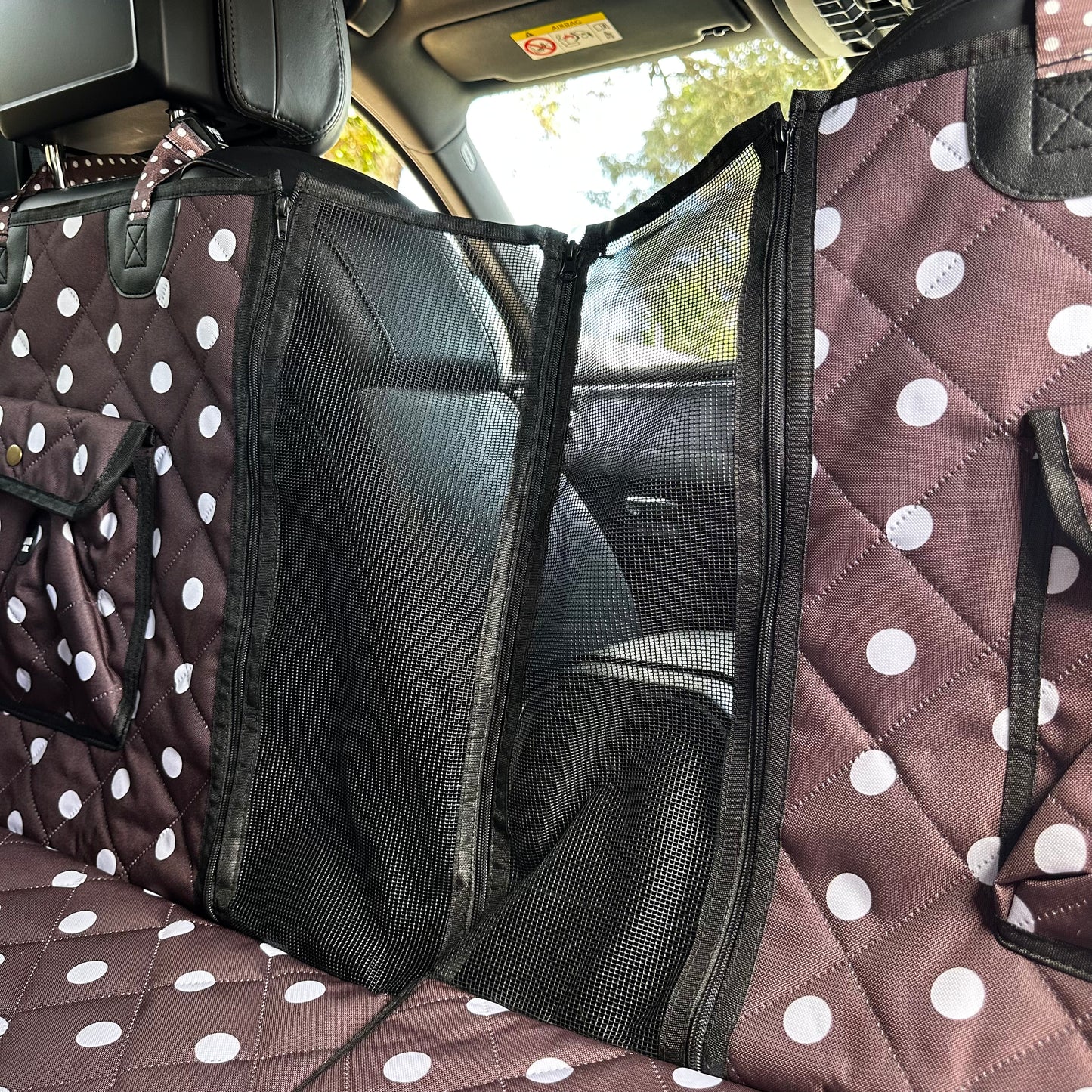 Polka Dots: Deluxe Hard Base Hammock Car Seat Cover