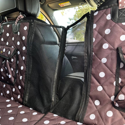 Polka Dots: Deluxe Hard Base Hammock Car Seat Cover