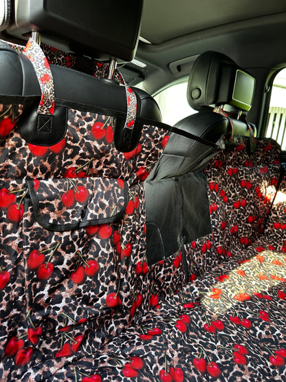 Leopard Cherries: Deluxe Hammock Car Seat Cover