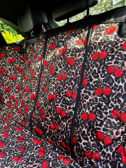 Leopard Cherries: Deluxe Hammock Car Seat Cover