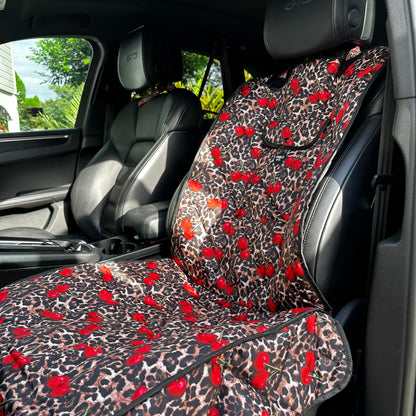 Leopard Cherries: Deluxe Single Car Seat Cover