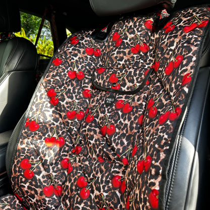 Leopard Cherries: Deluxe Single Car Seat Cover