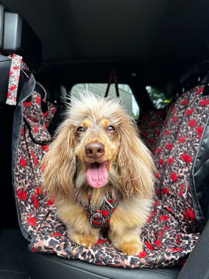 Leopard Cherries: Deluxe Hammock Car Seat Cover