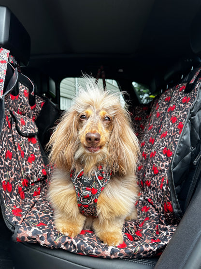 Leopard Cherries: Deluxe Hammock Car Seat Cover