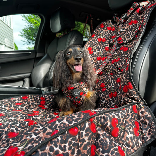 Leopard Cherries: Deluxe Single Car Seat Cover