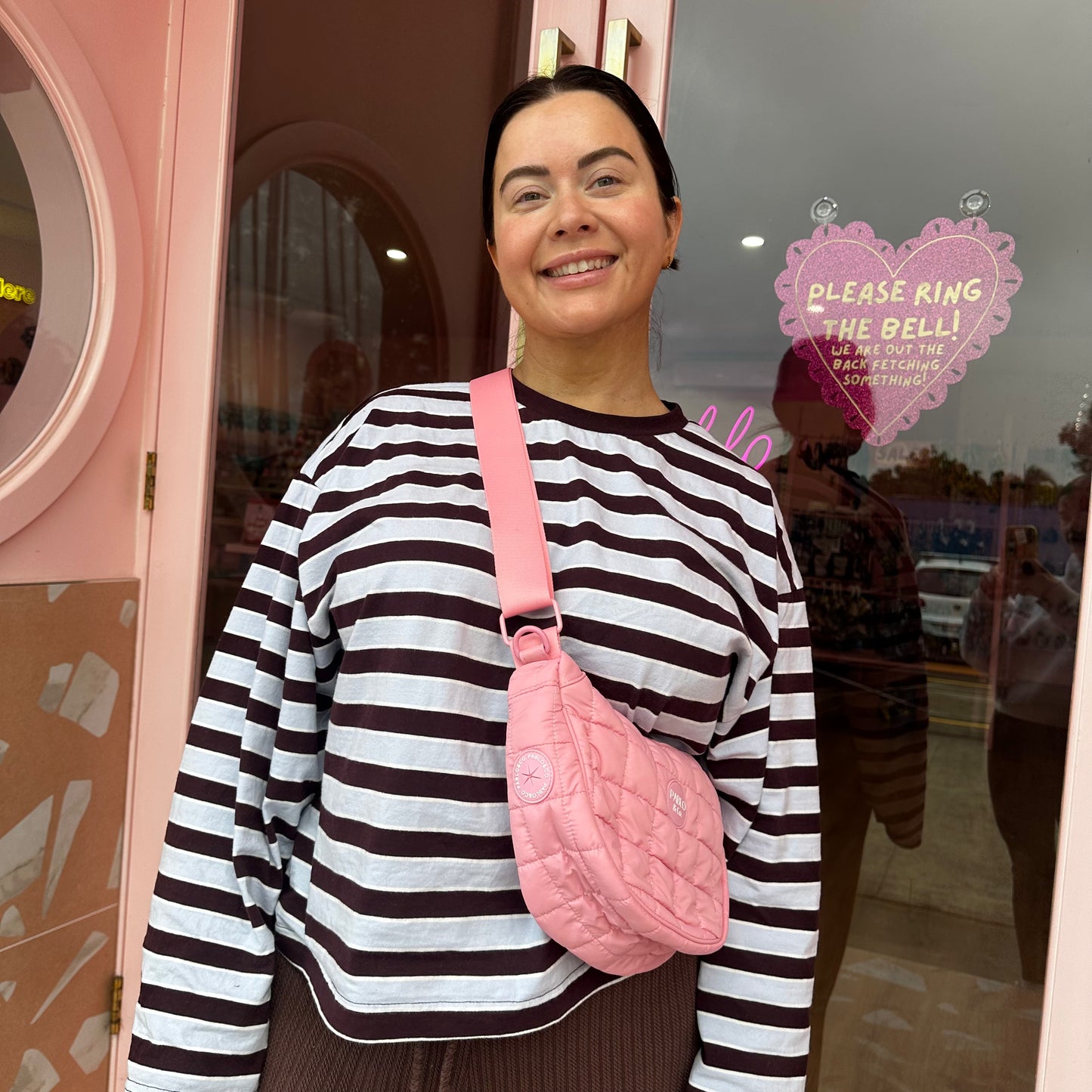 Pink Puffer: Crossbody Bag