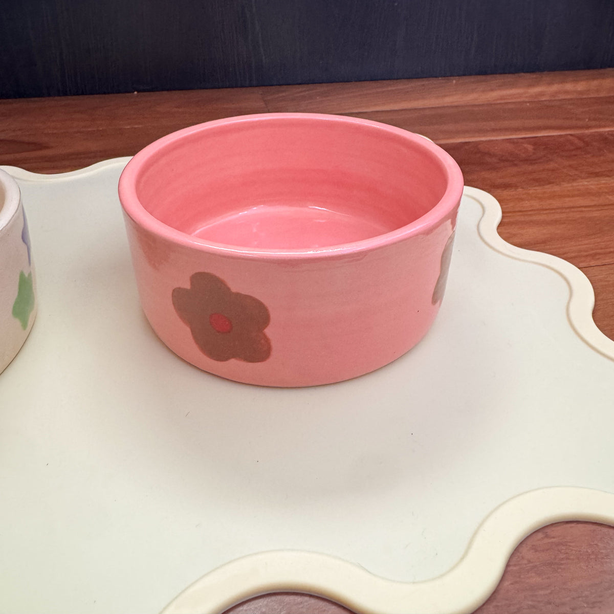 Ceramic Dog Bowl: Dachshund Flowers