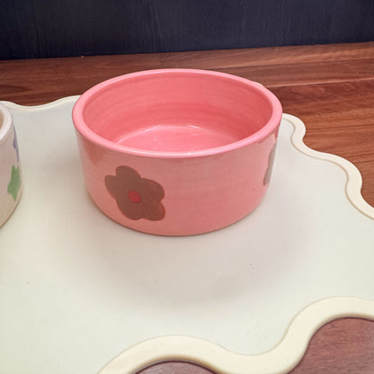 Ceramic Dog Bowl: Dachshund Flowers