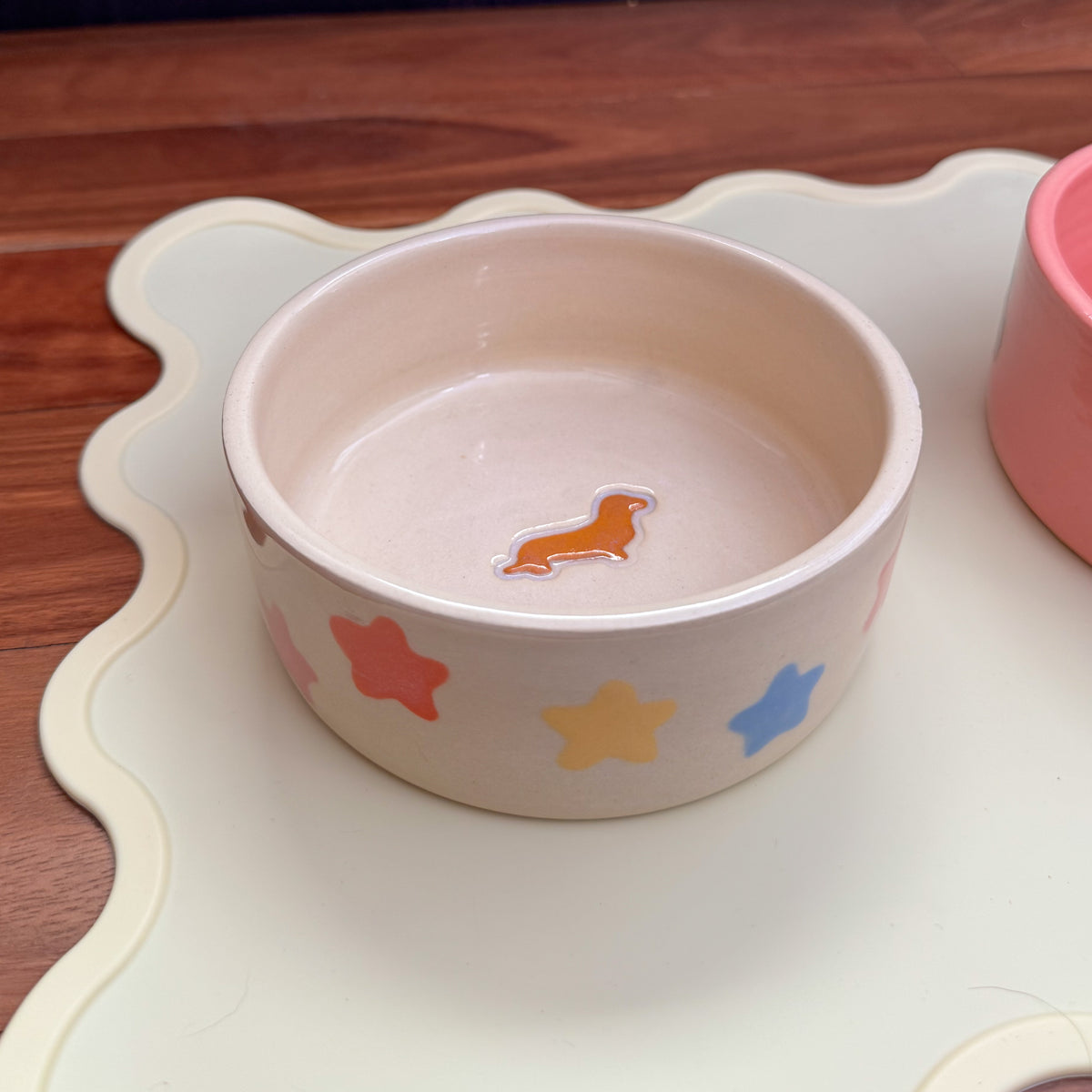 Ceramic Dog Bowl: Dachshund Stars