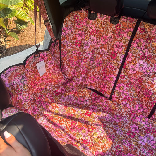 Pink Posies: Deluxe Hammock Car Seat Cover