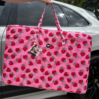 Strawberries: Deluxe Hard Base Hammock Car Seat Cover
