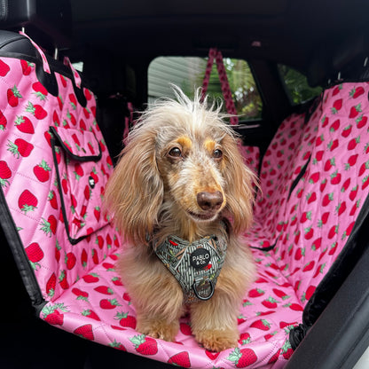 Strawberries: Deluxe Hard Base Hammock Car Seat Cover
