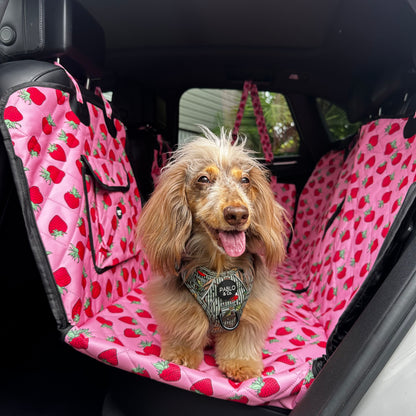 Strawberries: Deluxe Hard Base Hammock Car Seat Cover