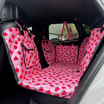 Strawberries: Deluxe Hard Base Hammock Car Seat Cover