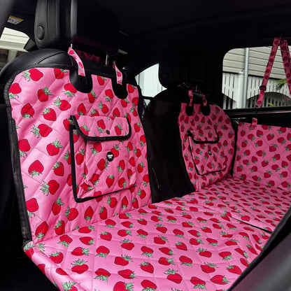 Strawberries: Deluxe Hard Base Hammock Car Seat Cover