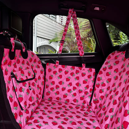 Strawberries: Deluxe Hard Base Hammock Car Seat Cover