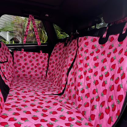 Strawberries: Deluxe Hard Base Hammock Car Seat Cover