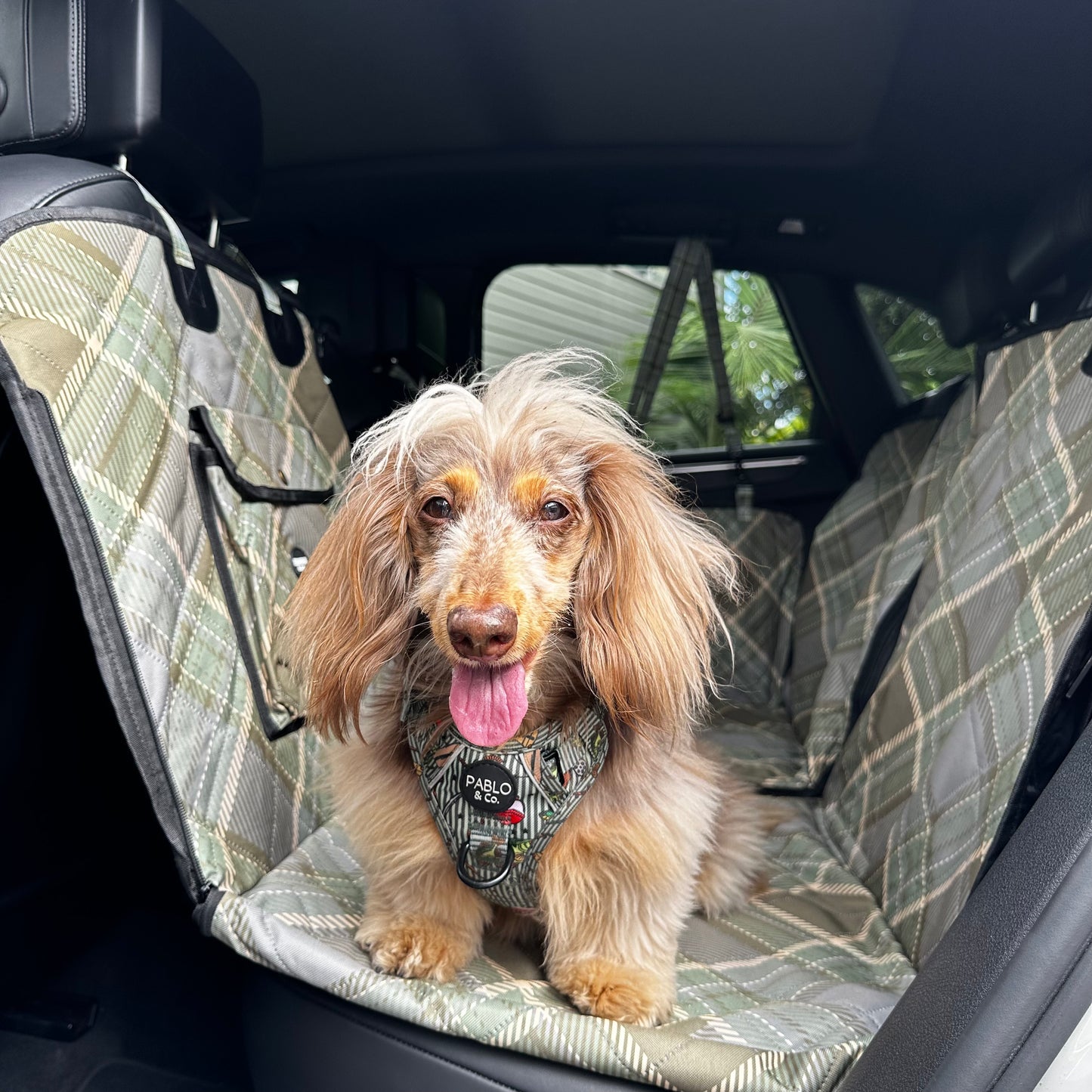 Green Plaid: Deluxe Hard Base Hammock Car Seat Cover