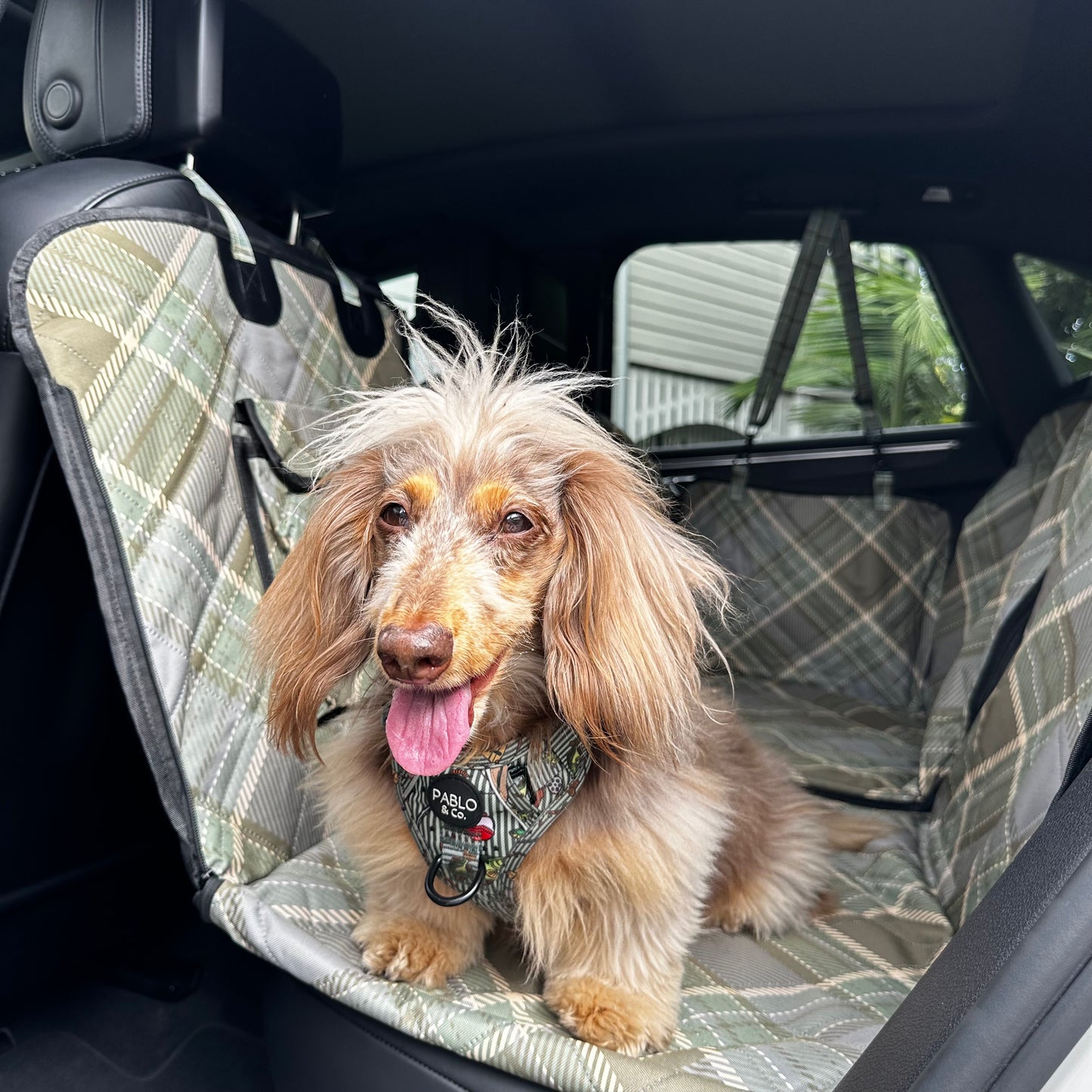Green Plaid: Deluxe Hard Base Hammock Car Seat Cover