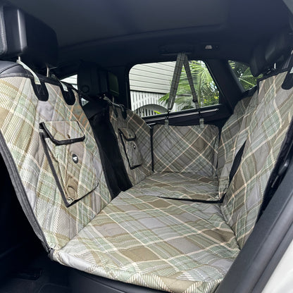 Green Plaid: Deluxe Hard Base Hammock Car Seat Cover