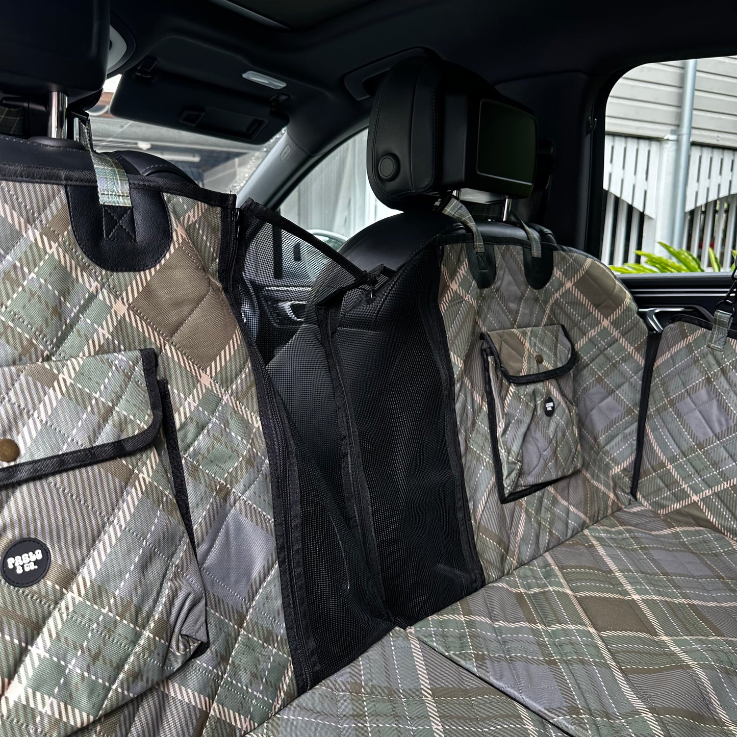 Green Plaid: Deluxe Hard Base Hammock Car Seat Cover