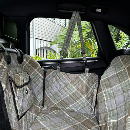 Green Plaid: Deluxe Hard Base Hammock Car Seat Cover