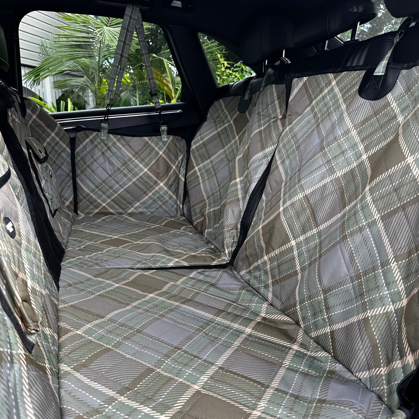Green Plaid: Deluxe Hard Base Hammock Car Seat Cover