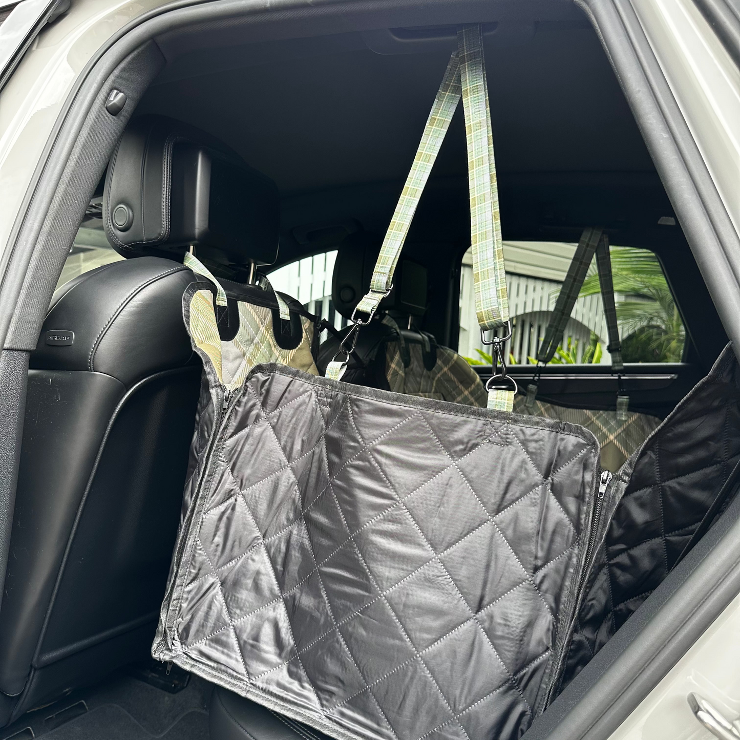Green Plaid: Deluxe Hard Base Hammock Car Seat Cover