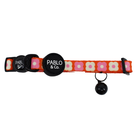 Pink Checkered Daisies: Cat Collar